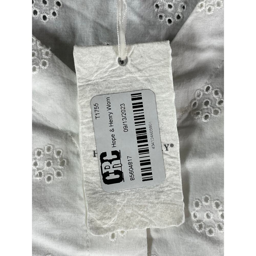 Hope & Henry Dress Women 8 White Boho Cottagecore Eyelet Lace Sleeveless NWT - Picture 3 of 8